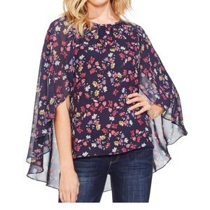 Vince Camuto Floral Top with Cape
